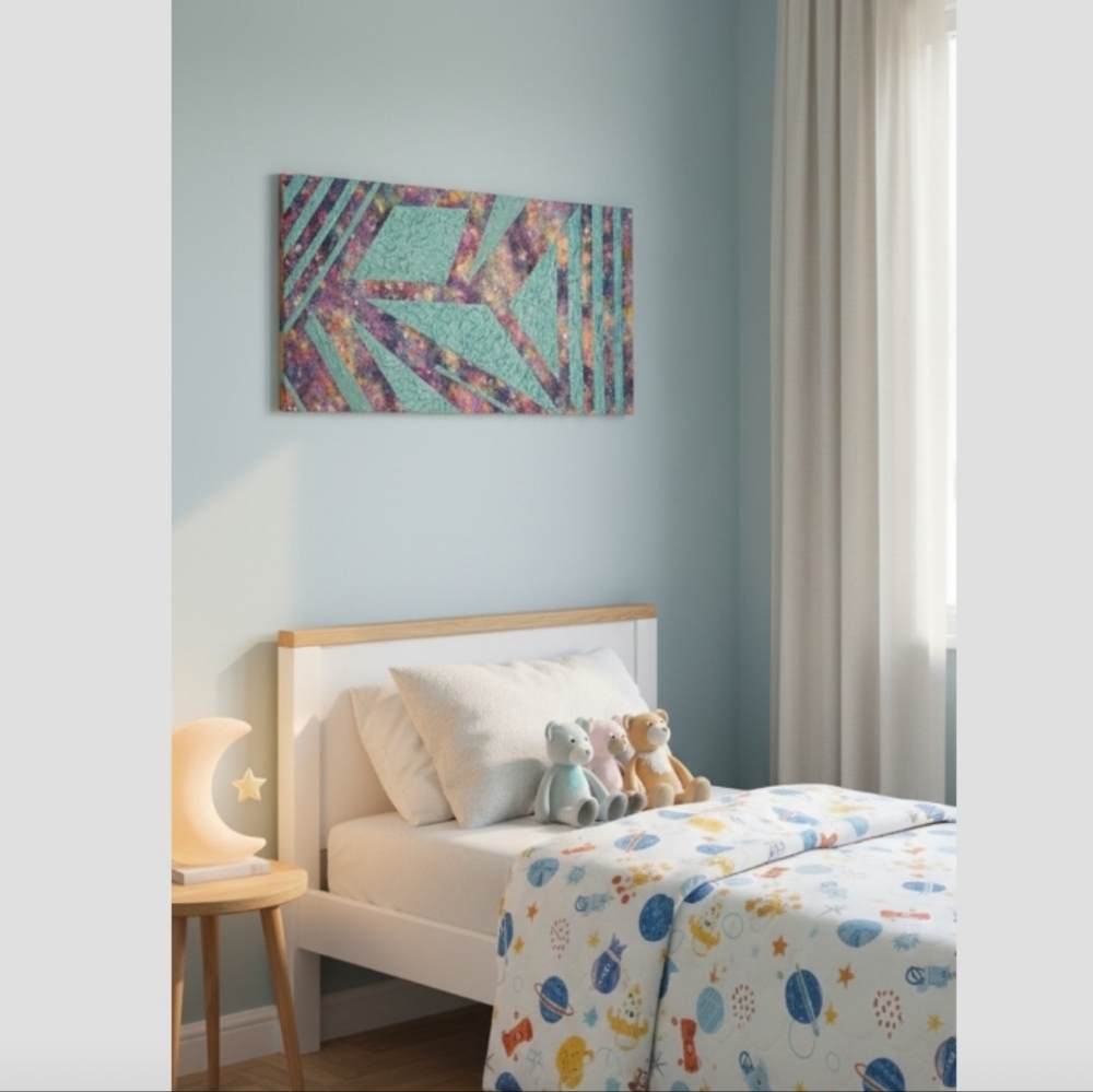 HANDCRAFTED Colorful Painting Abstract Artwork HANDPAINTED Textured Art Decor